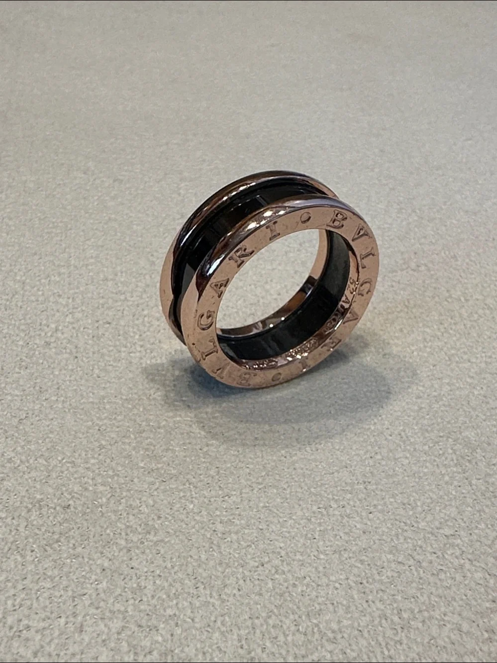 Designer Inspired Double Band Rose Gold Tone Ring - Sleek Stacked Design Sz 5.5